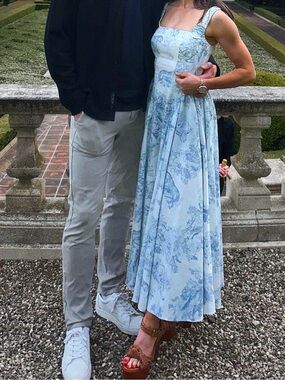 mare mare chinoiserie sleeveless fit & flare midi dress Anthropologie Mare Mare Chinoiserie Sleeveless Fit & Flare Midi Dress